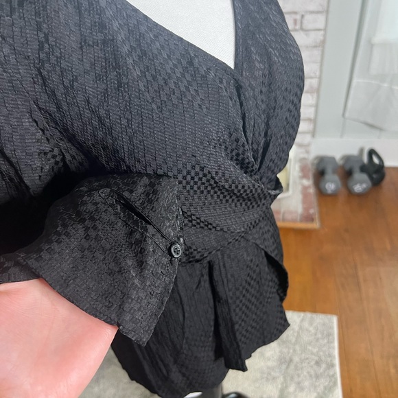 Tree And Horse Garden megara black deep v neck blouse - Picture 3 of 15